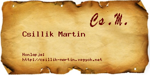 Csillik Martin névjegykártya