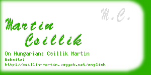 martin csillik business card
